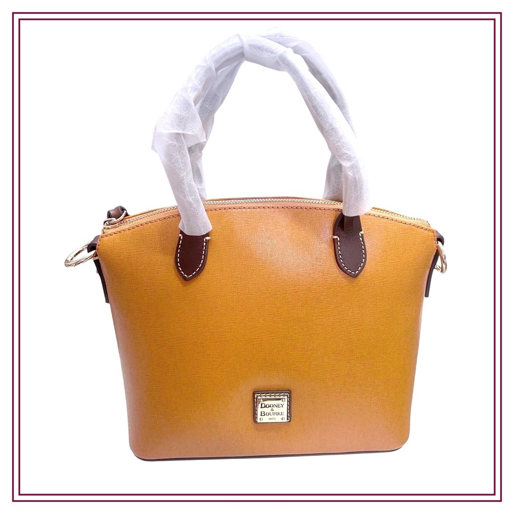 New Dooney & Bourke Heidi Satchel Natural Saffiano Leather Bag B4SAF1217